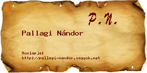 Pallagi Nándor névjegykártya