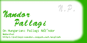 nandor pallagi business card